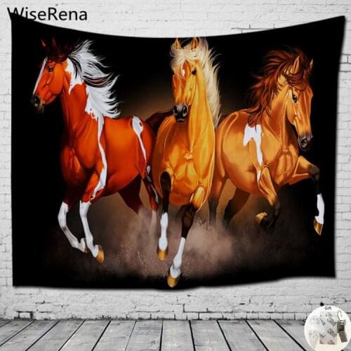 5 Styles 3D Pinting Horse Wall Tapestry Animals Background Cloth Bedroom Living Room Wall Hanging Tapestries Home Decorations