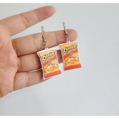 New Korea Creative Simulation Food Play Earrings Sweet and Cute Food Potato Chips Toffee Cookies Funny Simple Earrings Earrings