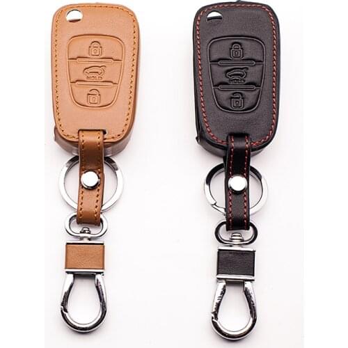 New genuine leather car key cover for Kia K5 RIO K2 Pro Ceed Cerato Sportage Sorento Hyundai i20 i30 i35 iX20 iX35 Solaris Verna