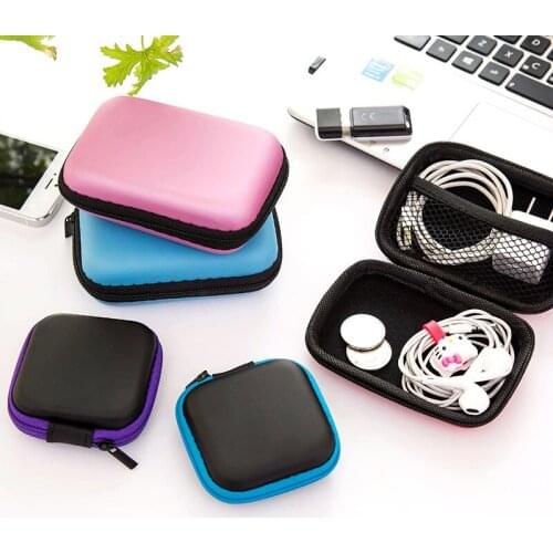 Mini Portable Earphone Bag Coin Purse Headphone USB Cable Case Storage Box Wallet Carrying Pouch Bag Earphone Accessories