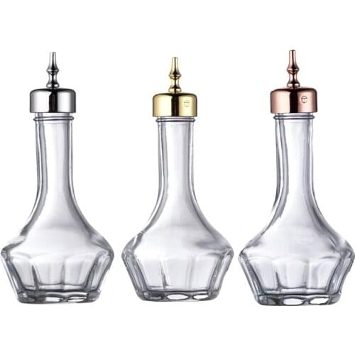 30ML/50ML CLEAR GLASS BITTERS BOTTLE WITH SPOUT & CORK TOP