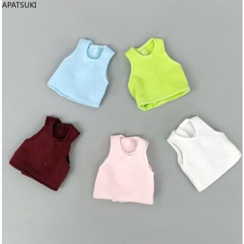 Sleeveless Shirts Vest Short Tank Crop Tops For Barbie Doll Clothes Fashion Outfits Dolls Accessories For 1/6 BJD Dollhouse Toy