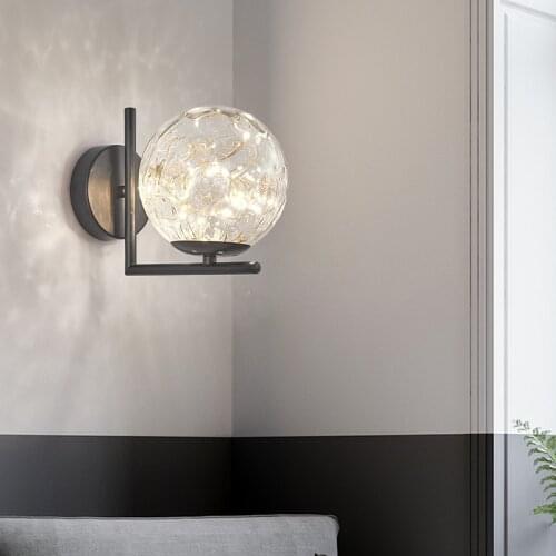 NEW Nordic Indoor LED Wall Lamp Living Room Bedroom Bedside Wall Light Home Gypsophila Lighting Study Corridor Aisle Fixture