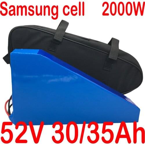 Free Tax Triangle eBike Battery 52V 13AH 15AH 20AH 25AH 30AH 35AH Lithium Battery Samsung Cell 48V 2000W 1000W 500W Bafang Motor