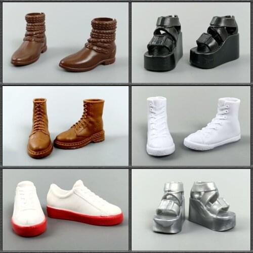 Mixes Style Wedge Platform Heel Shoes for Barbie Dolls Summer Sandals Sneakers for Blythe Doll Accessories Kids Toys 1/6 DIY Toy