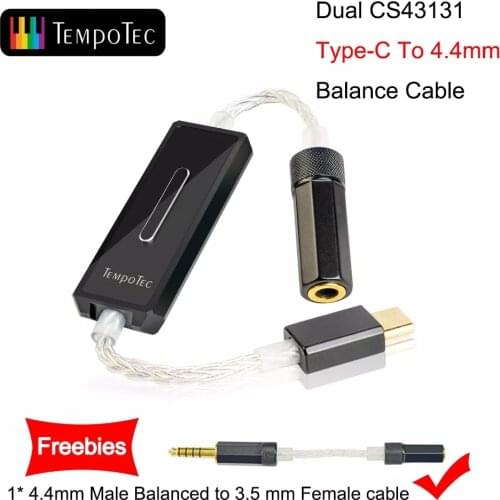 Headphone Amplifier TempoTec Sonata E44 Dual CS43131 USB Type C To 4.4MM Balance DAC& DSD256(Native) For Android Phone&PC MAC