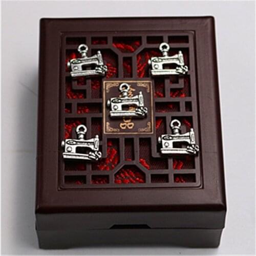 WKOUD 20pcs Silver Color mini retro electric sewing machine charm bracelet earrings DIY metal jewelry alloy pendants A1297