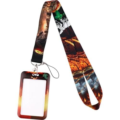 YL980 Rings Lanyard Car Keychain Personalise Office ID Card Pass Gym Mobile Phone Badge Holder Accessories