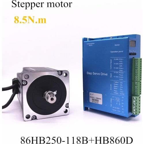 Closed-loop step motor 86HB250-118B+HB860D servo motor 8.5N.m Nema 86 Hybird closed loop 2-phase stepper motor driver