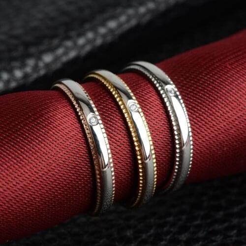 Titanium Steel Rings For Women Minimalist Sweet Heart Zircon 3MM Thin Finger Ring Proposal Party Gift Fashion Jewelry