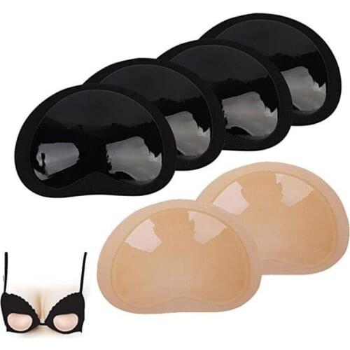 2PCS Womens Invisible Bra Chest Pad Swimsuit Bikini Small Bust Thicker Breathable Sponge Push Up Bra Pad Invisible Paste Pad