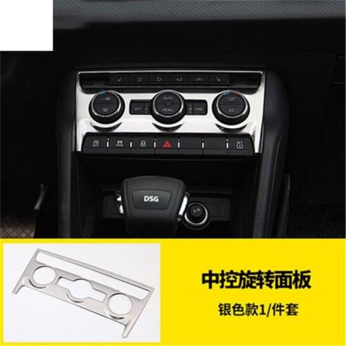 1pc Stainless steel air conditioning control adjustment pandel decoration cover for 2018 SKODA KAROQ car accessories
