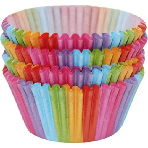 100Pcs Cake Cupcake Colorful Paper Box Liner Baking Muffin Case Cup Party Tray Cake Mold Decorating Tools Cupcake Paper Wrapper