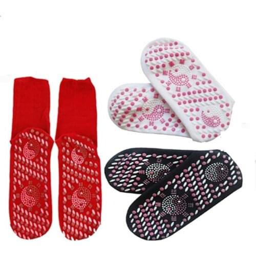 2 pair Tourmaline Self-heating Far Infrared Comfortable Cotton Socks Foot Feet Massager Massage Stocking Healthy Gift