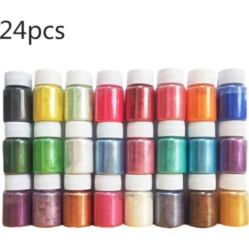 24 Colors Pearlescent Pigment Mica Powder Epoxy Resin Colorant Dye Pearl Pigment Resin DIY Jewelry Making Handmade Crafts Art