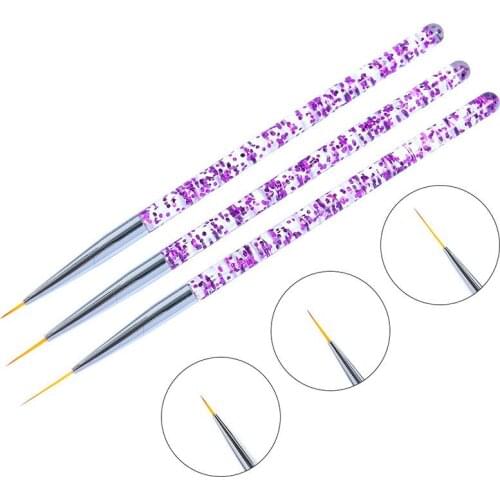 3pcs/set Nail Art Liner Painting Pen 3D Tips DIY Acrylic UV Gel Brushes Drawing Flower Line Grid French Design Manicure Tools