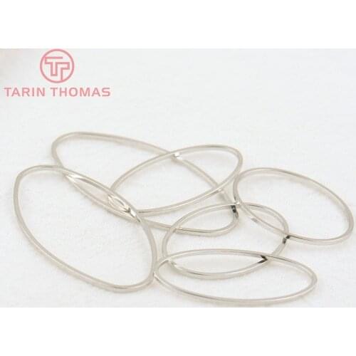 50PCS 14x26MM 20x40MM Thickness 0.7MM Imitation Rhodium Brass Oval Closed Rings High Quality Diy Jewelry Findings Accessories