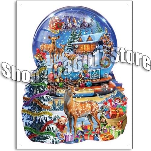 5D Diamond Painting Cartoon Christmas Snow Globe Room Decor Needlework Crafts Gift DIY Diamond Mosaic Embroidery Full Painting