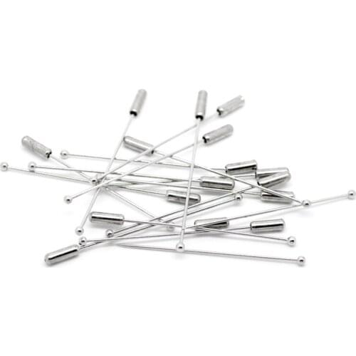 100Pcs Brooches Ball Pins Silver Tone Jewelry Crafts Making Findings 6.6x0.4cm(2-5/8"x1/8")