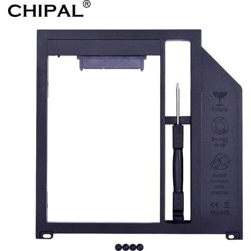 CHIPAL Plastic SATA 3.0 2nd HDD Caddy 9.5 mm for 2.5" SSD Case HDD Enclosure for Apple Macbook (Pro Air ) SuperDrive Optibay