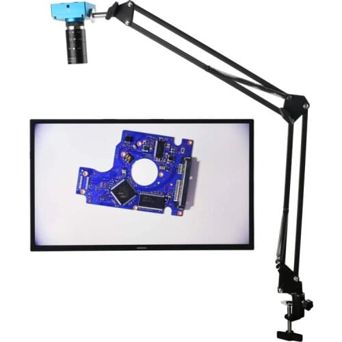30MP 2K HDMI Digital Video Microscope Camera Cantilever Universal Bracket Table Stand 6-60MM Focal-Length Zoom Lens