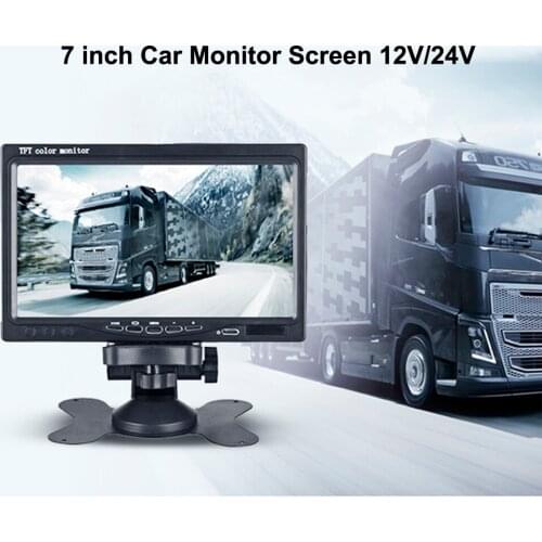 7 Inch 1024*600 AHD TFT Color LCD Car Monitor 12V 24V for Car Truck Bus Rear View Camera Parking Assistance