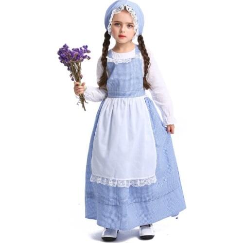 Childrens Halloween stage performance Costumes Halloween costumes idyllic farm dress Florist Girl Dress