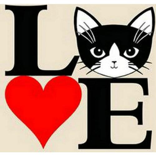 Full square drill diy 5d diamond painting love cat pattern sticker 3d diamond embroidery crystal mosaic artwork decoration