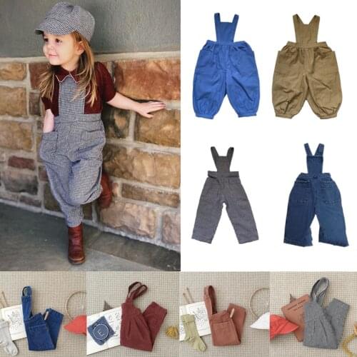 Kids Strap Overalls Soor Ploom Brand Baby Girl Romper New Spring Summer Bottoms Toddler Overalls Boys Corduroy Pants Denni Jean