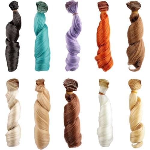 [wamami] 1pc Wig BJD Doll Diy High-Temperature Wire Handmade Curly Wigs Hair Curls Row