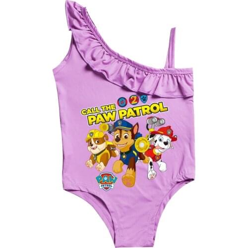 Bathing Suit Girl One Piece Summer PAW PATROL Swimsuit Cute Print Bathing Suits Ruffle Kids Toddler Beach Wear Bikini