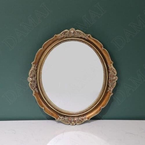 European Resin Storage Trays Retro Mirror Jewelry Organizer Living Room Decor Afternoon Tea Cake Tray Home Decoration Ornaments