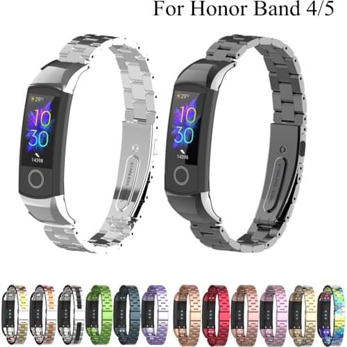 Metal Wrist Strap For Honor Band 5 4 Wristband Stainless Steel Bracelet Elegant Watchband For Honor Band 4 Band 5 Woman Man