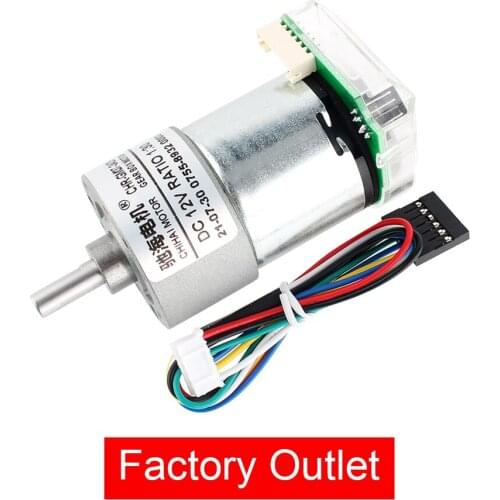 CHR-GM37-3429PE 37mm 6/12/24V Eccentric High Torque 30kg.cm Metal Tubular DC Gear Motor With 448CPR Photoelectric Encoder Motor