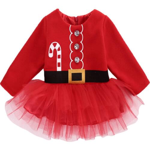 Cute Newborn Toddler Infant Baby Girl Dress Santa Claus Tulle Dress Outfits Costume Casual Clothes 0-2T