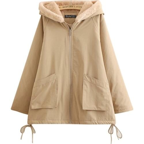 Fashion winter new womens large size Tibetan hooded casual coat plus velvet thick cotton coat women 2020 hot sale A682