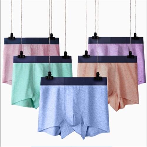 Mens underwear cotton autumn and winter new 3D color cotton large size antibacterial boxer pants seamless