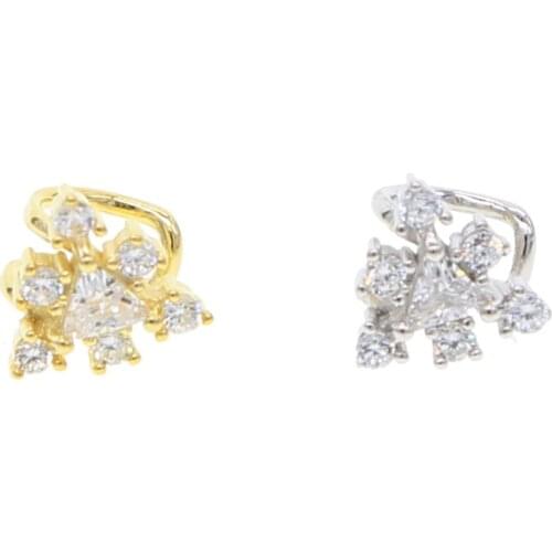 Non piercing cz christmas trees fashion ear cuff delicate shiny zircon clip earrrings cartilage jewelry female fancy Brincos new