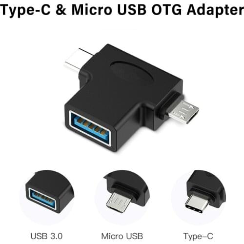USB 3.0 Type-C Mirco USB OTG Adapter USB-C & Micro USB Male to USB3.0 Female Converter For Macbook Matebook SAMSUNG XIAOMI SONY