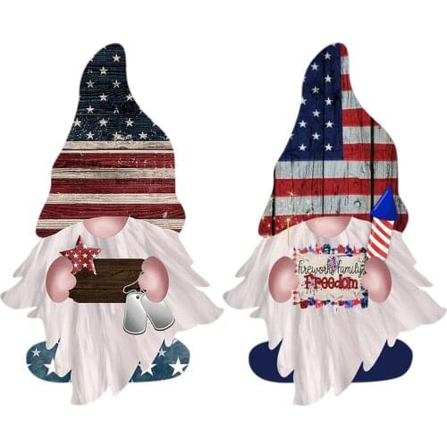 Independence Day Gnome Plaque Ornaments Door ing Sign Holiday Decor