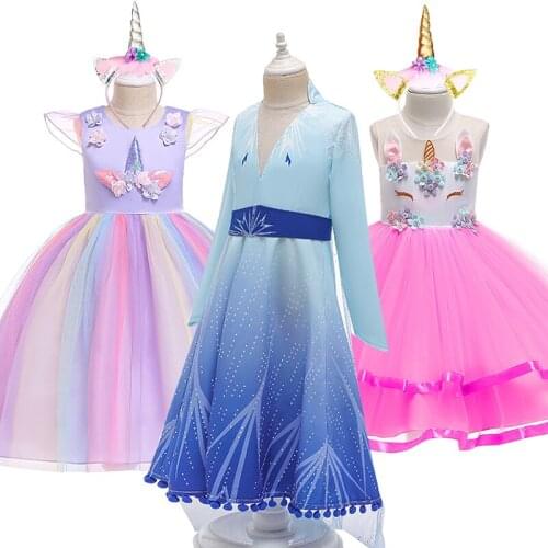 Christmas Girl Dress Children Carnival Birthday Party Unicorn Dresses For Toddler Girls Kids Cosplay Princess Dress