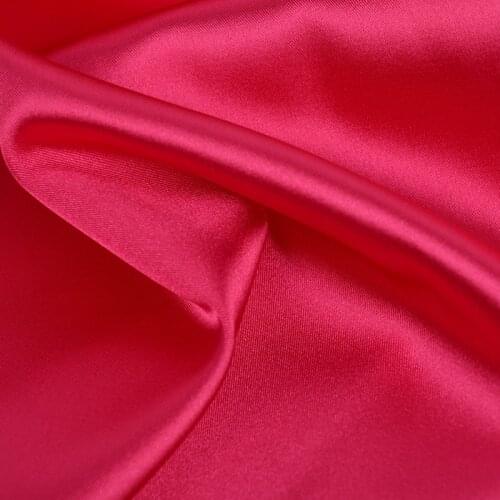 Width 59'' Elastic Comfortable Silk Satin Fabric By The Yard For Pajamas Performance Dress Material