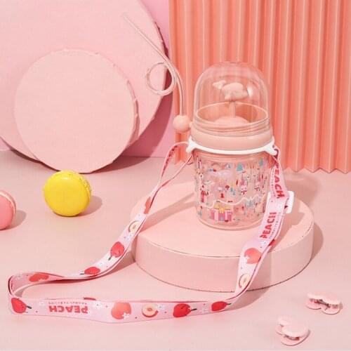 Cute Whale Water Spray Cup Summer Plastic Childrens Straw Water Cup Drops-Resistant Student Jug Cute Bottle For Kid 202
