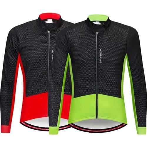 Cycling Jerseys Autumn Winter Cycling Clothes Reflective Windproof Breathable Polyester Sport Jersey for Mountain Biking