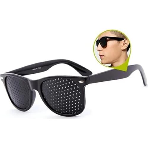 Black Eyesight Improvement Care Exercise Eyewear Glasses Training Cycling Eyewear Pin Small Hole Sunglass Camping Eyeglasses