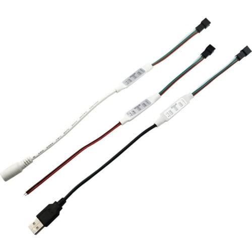 USB DC 5V 12V 24V SP002E 3key mini Controller Pixel Dimmer for 3PIN WS2812B WS2811 Pixels Dream Color LED Strip module light