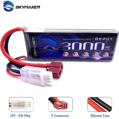 Wltoys 144001 Rc Car Upgraded Skymaker 7.4v 3000mah T Plug Battery For 1/14 RC Car Boat 2s 3000mAh 144001 Car Lipo Battery Parts