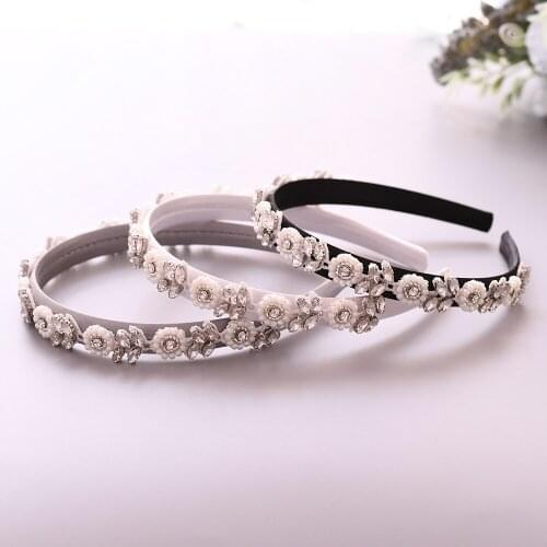 100% Handmade Fashion Women Hair Accessories Crystal Headpiece Wedding Beaded Headband Flower Hair Hoop Bridal Baroque Headband
