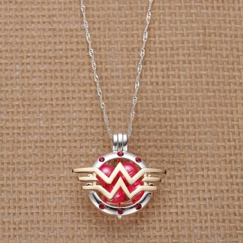 Harong Women Red Pearl Necklace Gold Letter Crystals Cute Cage Pendant Kids Pearl Beads DIY Cartoon Jewelry Long Necklace Women