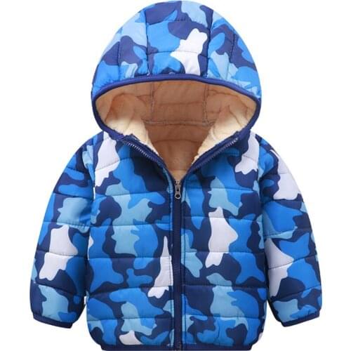 Baby girls winter warm cotton coat 1-7T little kids snow suit cute hooded baby boys thickening windbreaker toddler outfit jacket